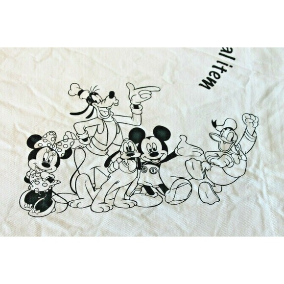 Disney American Red Cross Camp Bag White Canvas Mickey Minnie Goofy Donald Duck - Picture 2 of 6